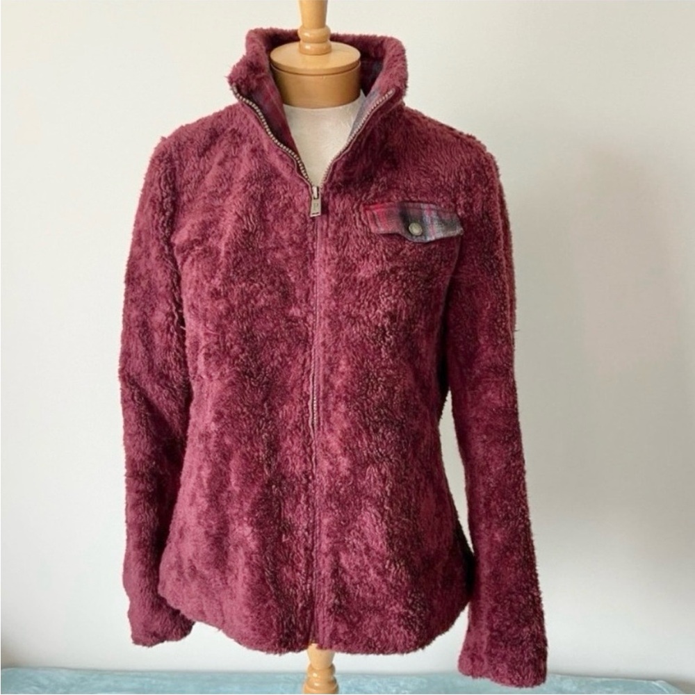 Pendleton Women's Burgundy Wine Full Zip Up Fleece Jacket Size Small